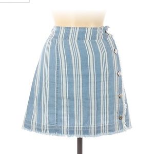 Jack by BB Dakota stripe asymmetrical skirt with buttons.